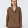 Veste en laine Double Face à simple boutonnage, couleur camel Veste en laine Double Face à simple boutonnage, couleur camel