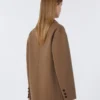 Veste en laine Double Face à simple boutonnage, couleur camel Veste en laine Double Face à simple boutonnage, couleur camel