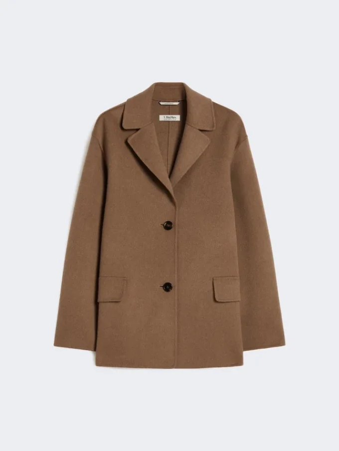 Veste en laine Double Face à simple boutonnage, couleur camel Veste en laine Double Face à simple boutonnage, couleur camel