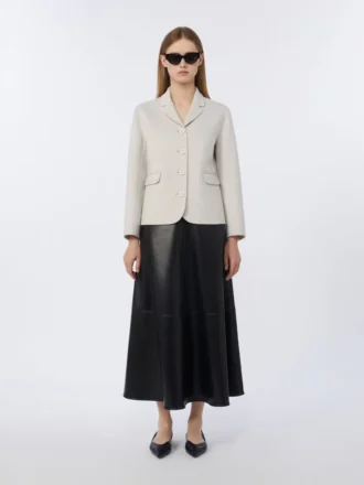 Veste en laine à simple boutonnage, ivoire
