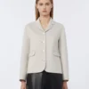 Veste en laine à simple boutonnage, ivoire Veste en laine à simple boutonnage, ivoire
