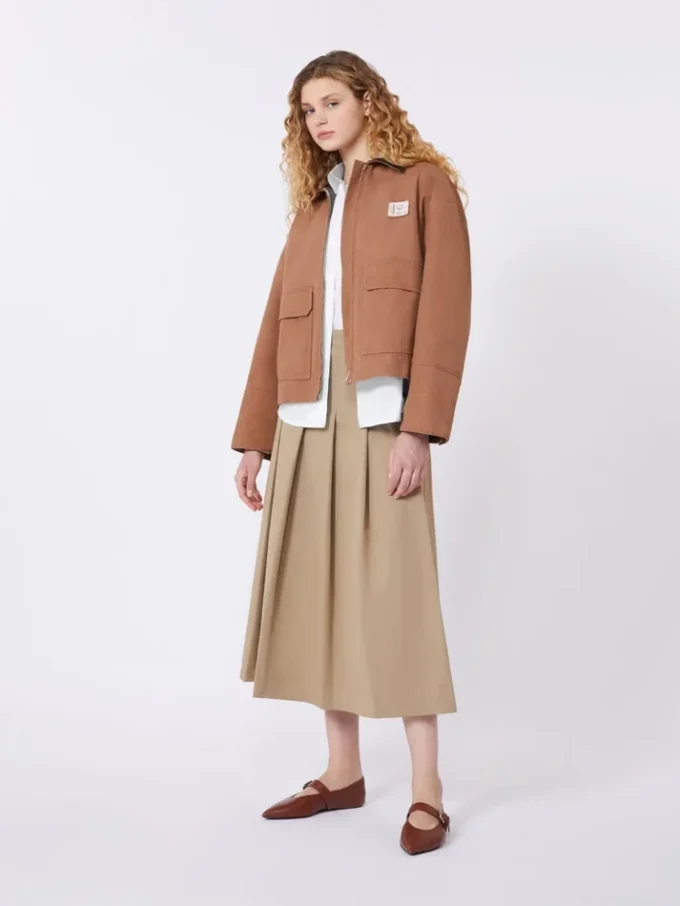 Veste en toile de coton, couleur tabac Veste en toile de coton, couleur tabac