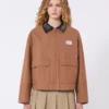 Veste en toile de coton, couleur tabac Veste en toile de coton, couleur tabac