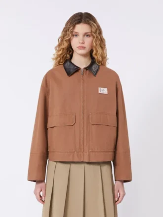 Veste en toile de coton, couleur tabac