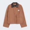 Veste en toile de coton, couleur tabac Veste en toile de coton, couleur tabac