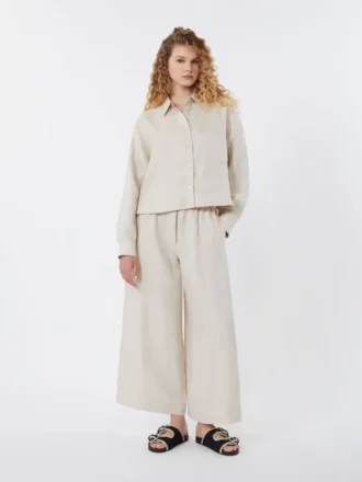 Veste en toile de lin, écru