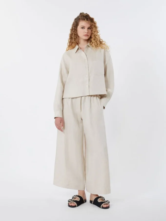 Veste en toile de lin, écru Veste en toile de lin, écru