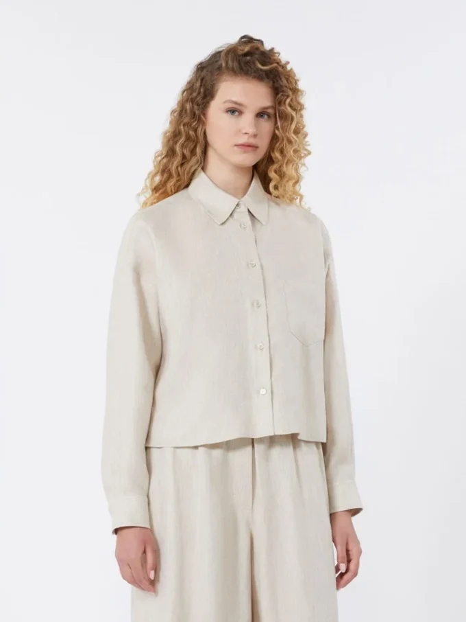 Veste en toile de lin, écru Veste en toile de lin, écru