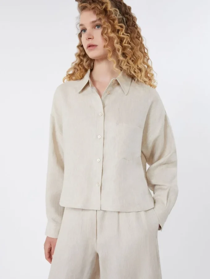 Veste en toile de lin, écru Veste en toile de lin, écru