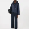 Veste matelassée à capuche en toile déperlante, bleu marine Veste matelassée à capuche en toile déperlante, bleu marine