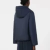Veste matelassée à capuche en toile déperlante, bleu marine Veste matelassée à capuche en toile déperlante, bleu marine