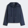 Veste matelassée à capuche en toile déperlante, bleu marine Veste matelassée à capuche en toile déperlante, bleu marine