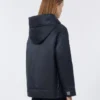 Veste matelassée à capuche en toile déperlante, bleu nuit Veste matelassée à capuche en toile déperlante, bleu nuit