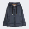 Veste matelassée à capuche en toile déperlante, bleu nuit Veste matelassée à capuche en toile déperlante, bleu nuit