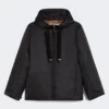 Veste matelassée à capuche hydrofuge, noire Veste matelassée à capuche hydrofuge, noire