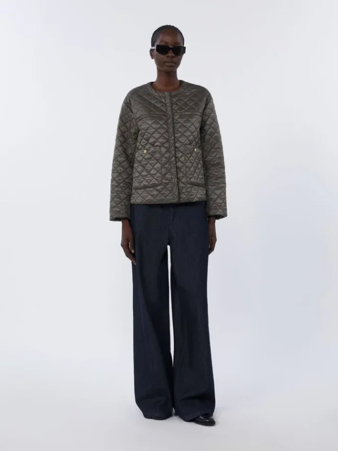 Veste matelassée en toile déperlante, gris foncé