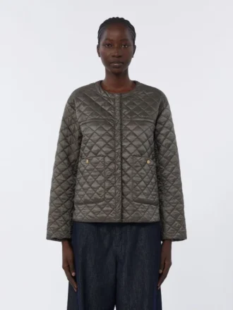 Veste matelassée en toile déperlante, gris foncé
