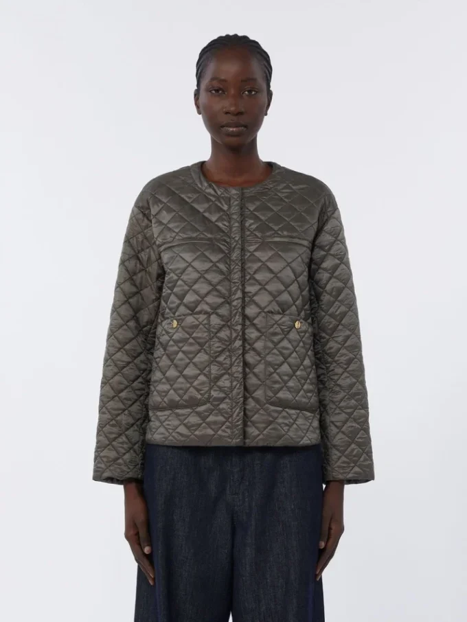 Veste matelassée en toile déperlante, gris foncé