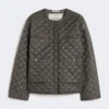 Veste matelassée en toile déperlante, gris foncé