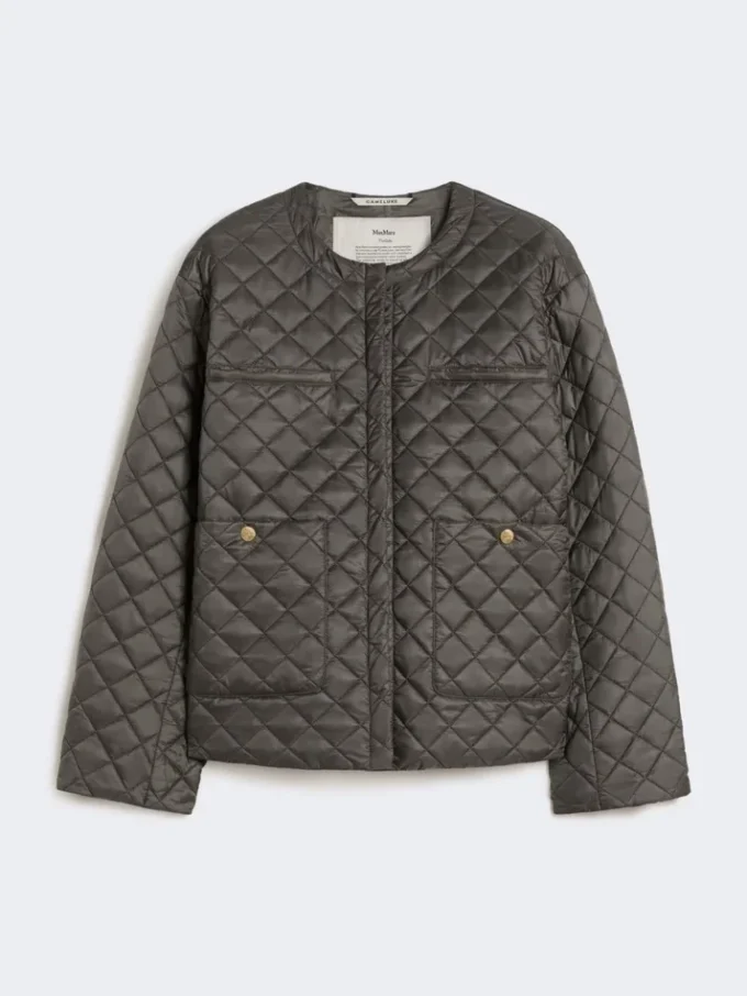 Veste matelassée en toile déperlante, gris foncé