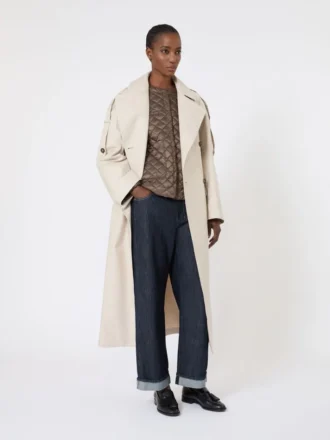 Veste matelassée en toile déperlante, marron noisette