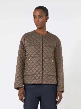 Veste matelassée en toile déperlante, marron noisette