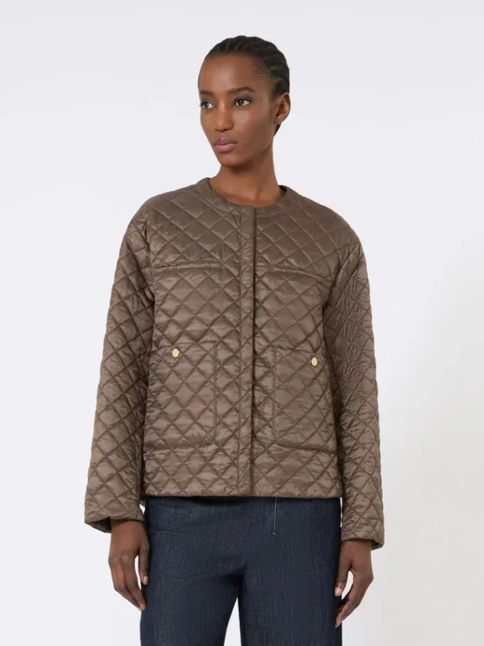 Veste matelassée en toile déperlante, marron noisette Veste matelassée en toile déperlante, marron noisette