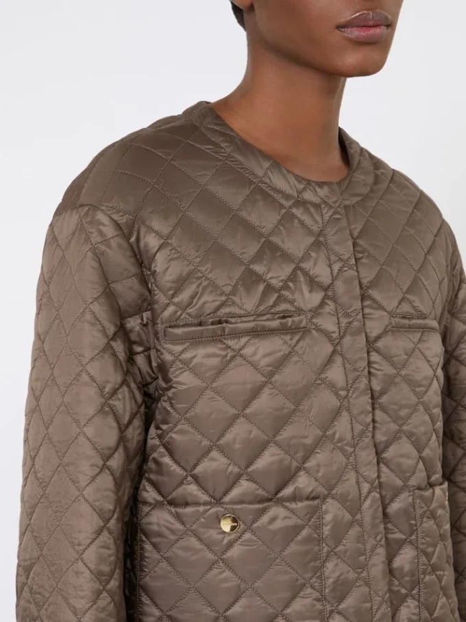 Veste matelassée en toile déperlante, marron noisette Veste matelassée en toile déperlante, marron noisette