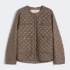 Veste matelassée en toile déperlante, marron noisette Veste matelassée en toile déperlante, marron noisette