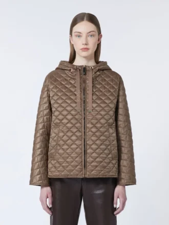 Veste matelassée en toile matelassée déperlante, couleur tabac