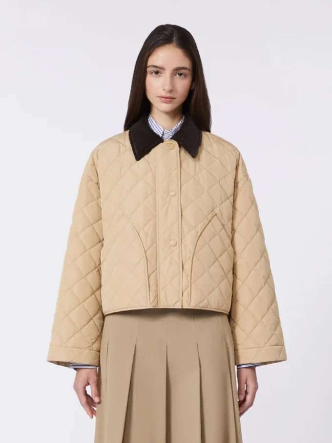 Veste matelassée réversible en tissu déperlant, beige Veste matelassée réversible en tissu déperlant, beige