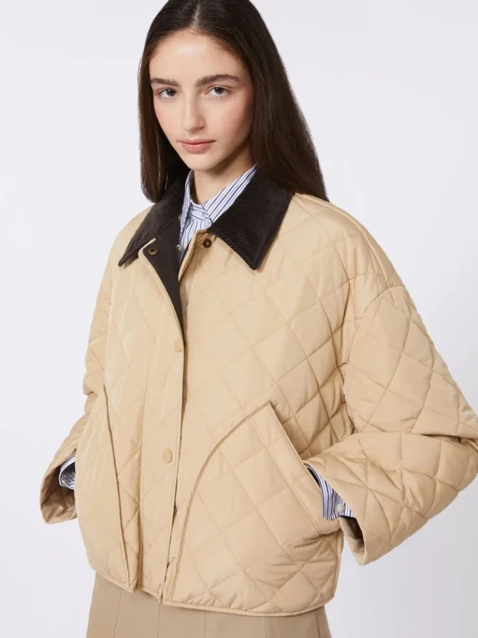 Veste matelassée réversible en tissu déperlant, beige Veste matelassée réversible en tissu déperlant, beige