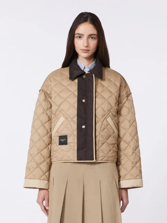 Veste matelassée réversible en tissu déperlant, beige Veste matelassée réversible en tissu déperlant, beige