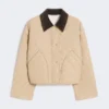 Veste matelassée réversible en tissu déperlant, beige Veste matelassée réversible en tissu déperlant, beige
