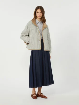 Veste matelassée réversible en toile déperlante, couleur noisette