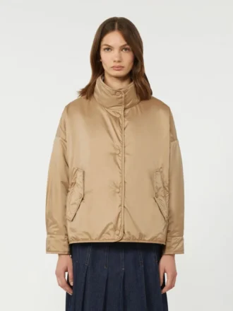 Veste matelassée réversible en toile déperlante, couleur noisette