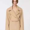 Vêtement d’extérieur court en Pure Wool, couleur caramel Vêtement d’extérieur court en Pure Wool, couleur caramel